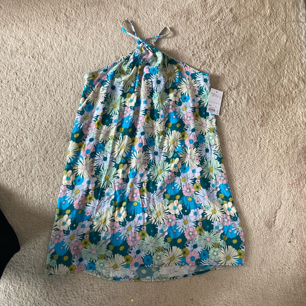 3/$24 SO dress Halter neck swing mini dress floral print dress boho S jr - Picture 11 of 17